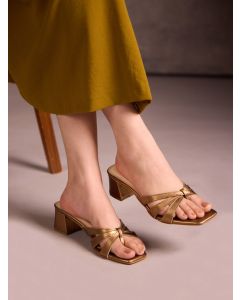 CAI Women Gold Caged Heels