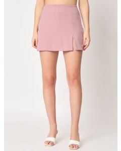 Zastraa Black Side Slit Scuba Mini Skorts