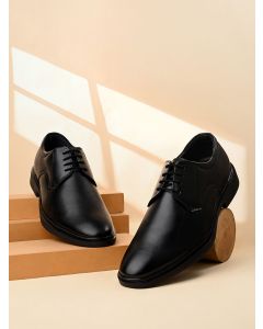 LOUIS STITCH Men Egyptian Black Leather Lace-Up Formal Derbys