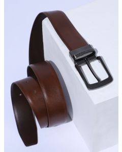 Louis Philippe Men Black & Tan-Brown Reversible Solid Belt