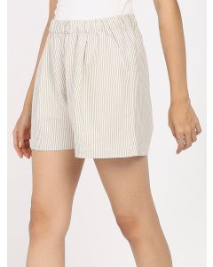 Alan Jones Women Striped Relaxed Fit Mid-Rise Pure Cotton Shorts