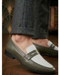 HERE&NOW Men Round Toe Slip-On Loafers Formal Shoes
