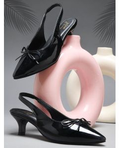 JM Looks Women Kitten Heel Mules with Bows